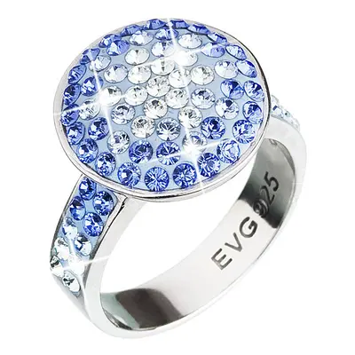 Prsten Swarovski Elements modré kolečko