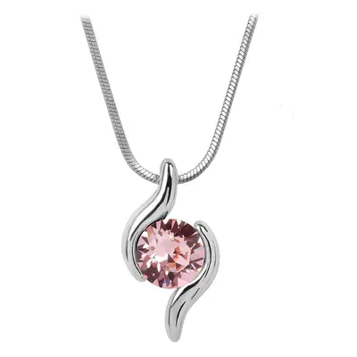 Náhrdelník se Swarovski Elements růžová vlnka Light Rose