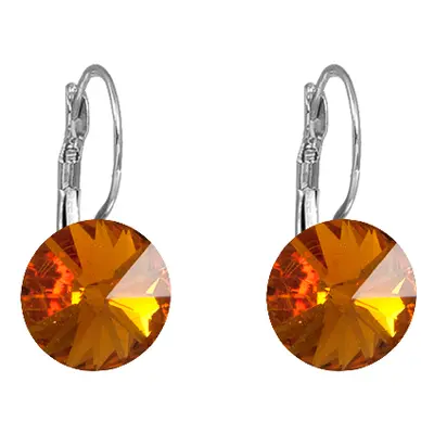 Náušnice Rivoli se Swarovski Elements visací Topaz mm