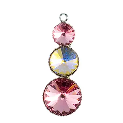 Přívěsek Rivoli se Swarovski Elements s třemi křišťály Light Rose