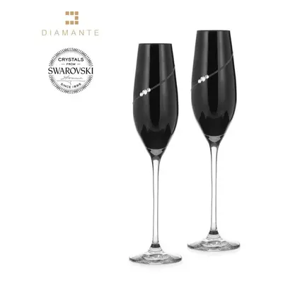 Sklenice flétny na sekt černé se Swarovski Elements Silhouette ml Black