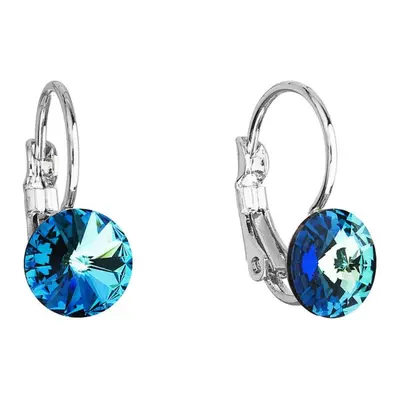 Náušnice modré Rivoli se Swarovski Elements Bermuda Blue mm