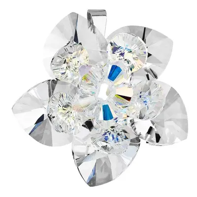 Stříbrný přívěsek s krystalem Swarovski bílá květina 34072.1 Krystal