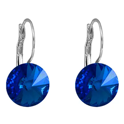 Náušnice tmavě modré Rivoli se Swarovski Elements visací Sapphire mm