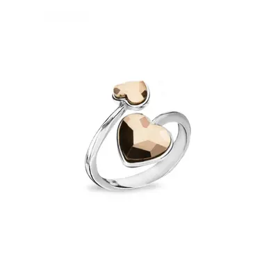 Prsten se Swarovski Elements srdce P2808RG Rose Gold