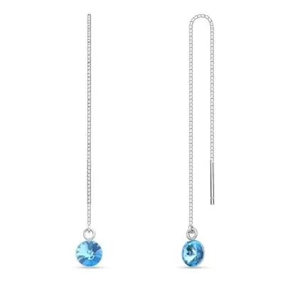 Provlékací řetízkové naušnice se Swarovski Elements Puntino KWK1122SS29AQ Aquamarine