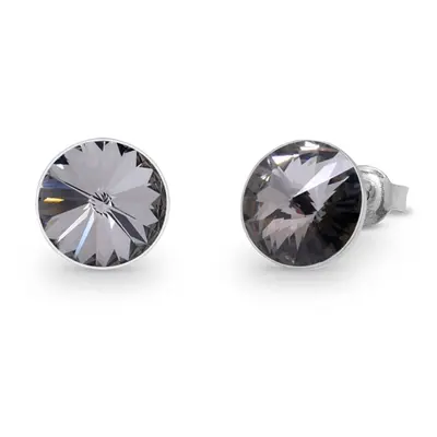 Náušnice šedé Rivoli se Swarovski Elements Sweet Candy Studs K1122SS39SN Silver Night mm