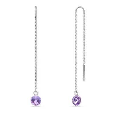 Provlékací řetízkové náušnice se Swarovski Elements Puntino KWK1122SS29V Violet