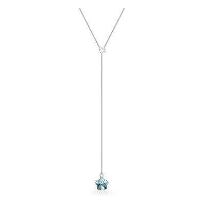 Náhrdelník se Swarovski Elements květinka Krystal + Aqua