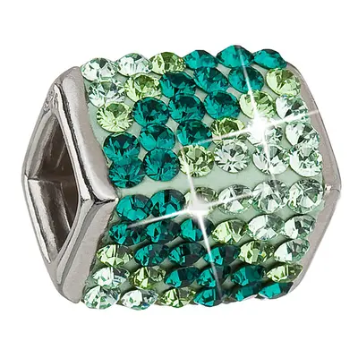 Přívěsek zelený průvlekový kvádr se Swarovski Elements 34134.3 Emerald