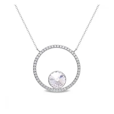 Stříbrný náhrdelník čirý se Swarovski Elements Orbita NCD1122SS47C Krystal