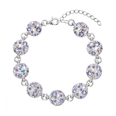 Stříbrný náramek se Swarovski krystaly fialový 33048.3 Violet