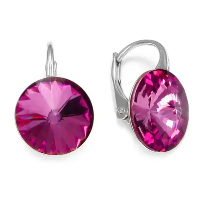 Náušnice růžové Rivoli se Swarovski Elements Sweet Candy K112212F Fuchsia mm