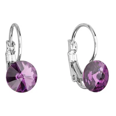 Náušnice Rivoli se Swarovski Elements tmavě fialová Amethyst mm