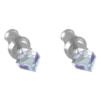 Náušnice Swarovski Elements kostka fialovoměnivé 713864-vl, 4mm, pecky, vitrail light