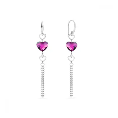 Náušnice růžové se Swarovski Elements Soul KWS280810F Fuchsia