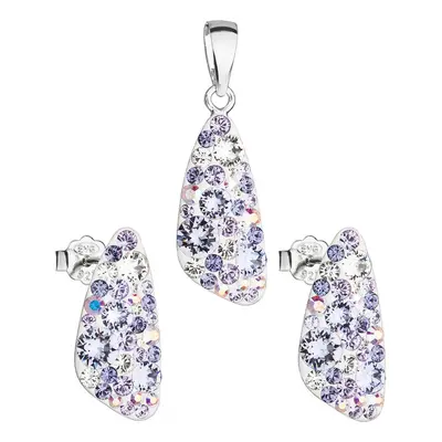 Sada šperků s krystaly Swarovski náušnice a přívěsek fialový 39167.3 Violet