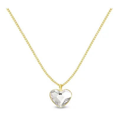 Náhrdelník čirý se Swarovski Elements Heart NG28086C Krystal