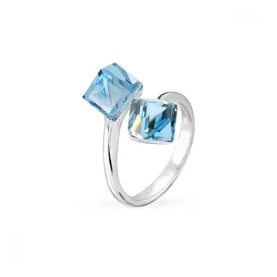 Prsten se Swarovski Elements Cube P48416PAQ Aqua mm