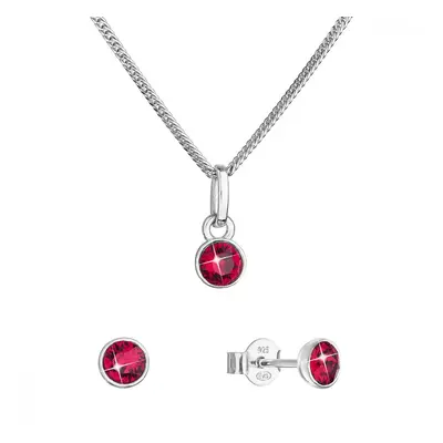 Sada šperků s krystaly Swarovski náušnice, řetízek a přívěsek červené 39177.3 Ruby