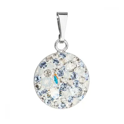 Stříbrný přívěsek s krystaly Swarovski modrý kulatý 34225.3 Light Sapphire