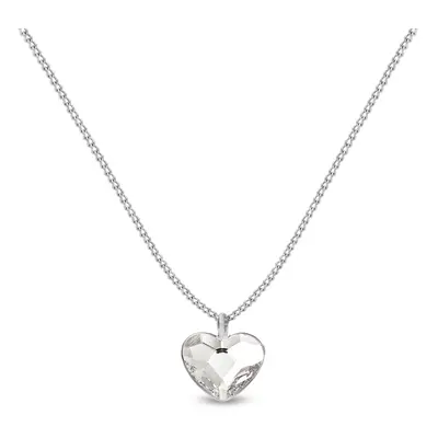 Náhrdelník čirý se Swarovski Elements Heart N28086C Krystal