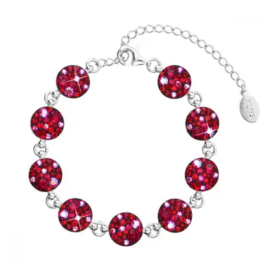 Stříbrný náramek se Swarovski krystaly červený 33048.3 Cherry