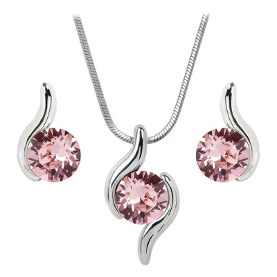 Souprava se Swarovski Elements vlnka růžová Light Rose