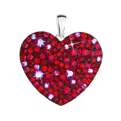 Stříbrný přívěsek s krystaly Swarovski červené srdce 34243.3 Cherry