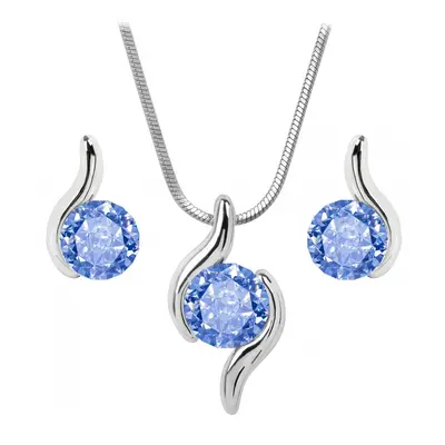 Souprava se Swarovski Elements vlnka modrá Light Sapphire