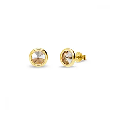 Náušnice zlaté barvy stříbrné pozlacené se Swarovski Elements Tiny Bonbon Studs KRG1122SS29GS Go