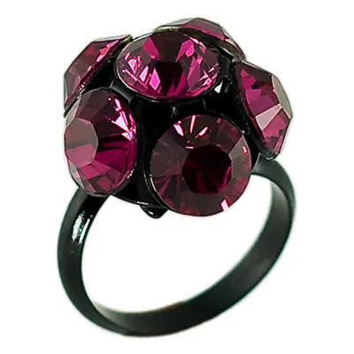 Prsten růžový se Swarovski Elements Květinka Fuchsia