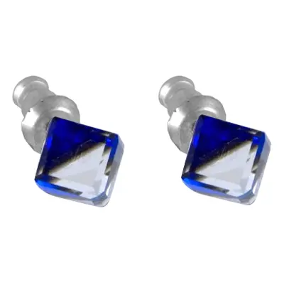 Náušnice se Swarovski Elements kostka Bermuda Blue mm