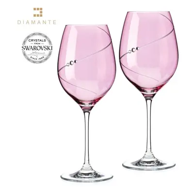 Sklenice na červené víno růžové se Swarovski Elements Silhouette ml Pink