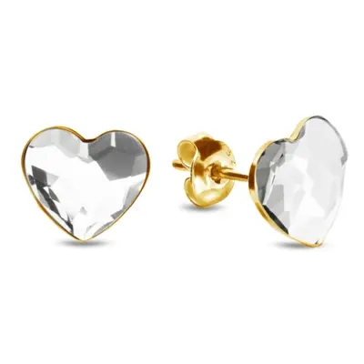 Náušnice čiré se Swarovski Elements Heart KG2808C Krystal