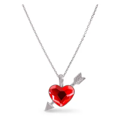 Náhrdelník červený se Swarovski Elements srdce Heart NS2808SI Light Siam