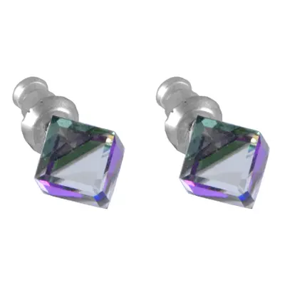 Náušnice se Swarovski Elements kostka Heliotrope mm