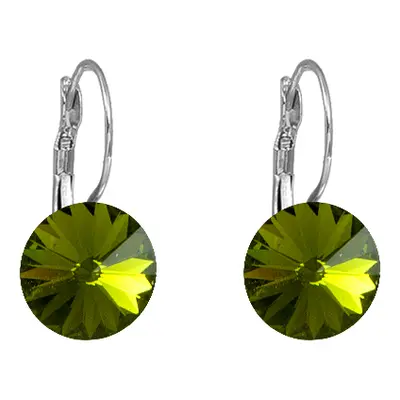 Náušnice zelené Rivoli se Swarovski Elements visací Olivine mm