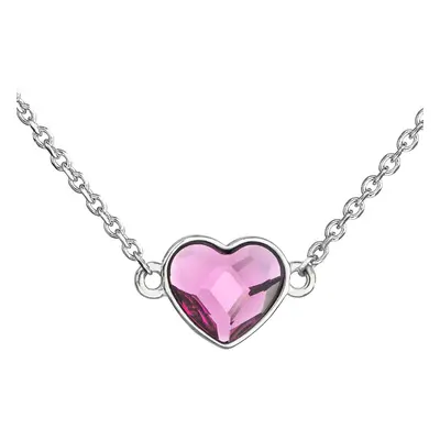 Stříbrný náhrdelník s krystalem Swarovski růžové srdce 32061.3 Fuchsia