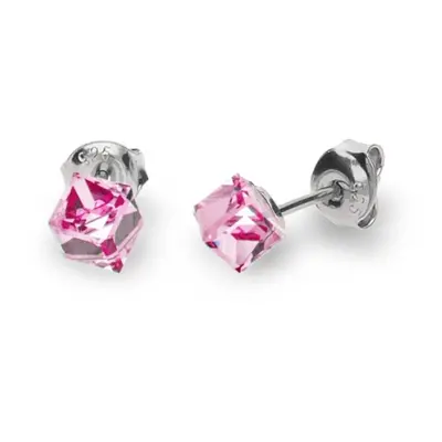 Náušnice se Swarovski Elements Small Cube Studs K48414LR Light Rose