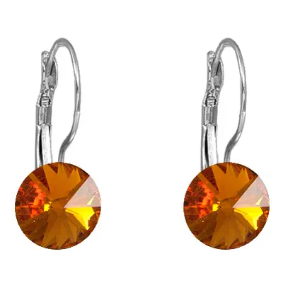 Náušnice Rivoli se Swarovski Elements visací Topaz mm