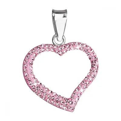 Stříbrný přívěsek s krystaly Swarovski růžové srdce 34093.3 Rose