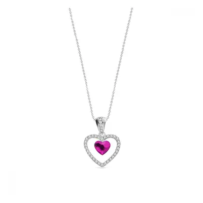 Náhrdelník růžový se Swarovski Elements Amour NCC28086F Fuchsia