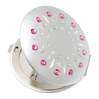 Kosmetické kapesní zrcátko se Swarovski Elements sun růžové EL-01.1