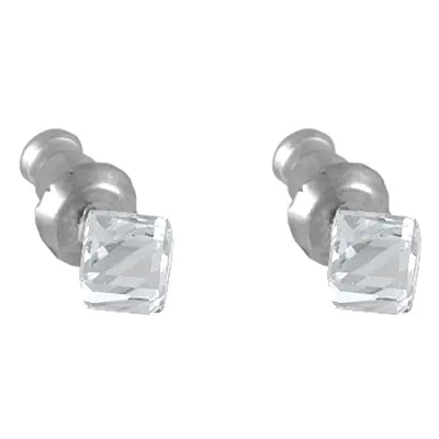 Náušnice Swarovski Elements kostka bílé 713864-k, 4mm, pecky, krystal