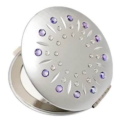 Kosmetické kapesní zrcátko se Swarovski Elements sun fialové EL-01.61 Violet