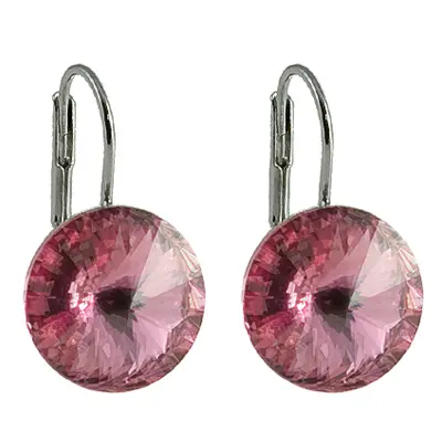 Náušnice Rivoli růžové se Swarovski Elements Rose mm