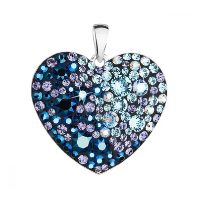 Stříbrný přívěsek s krystaly Swarovski modré srdce 34243.3 Blue Style