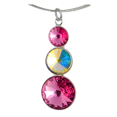 Náhrdelník Rivoli se Swarovski Elements s třemi kameny Rose