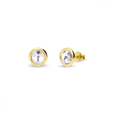 Náušnice čiré stříbrné pozlacené se Swarovski Elements Tiny Bonbon Studs KRG1122SS29C Krystal mm